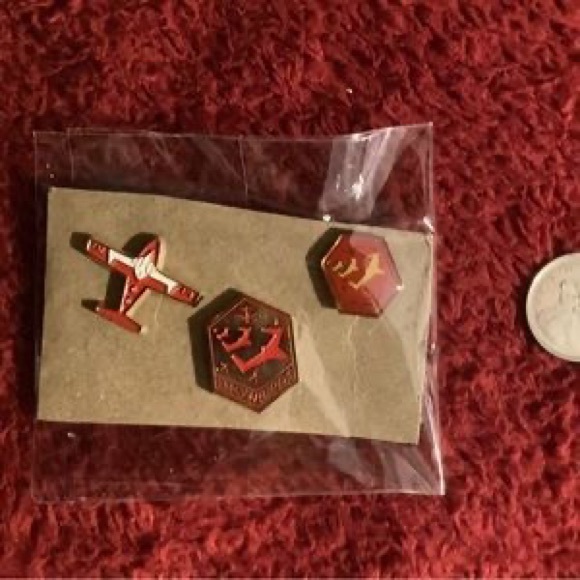 Other - Red Enamel Aviation Lapel Pin Set - Unbranded